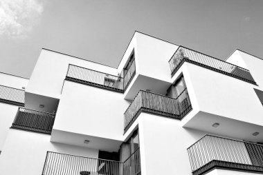  Modern, lüks daire Building.Black ve beyaz.