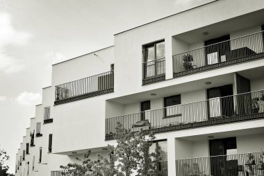  Modern, lüks daire Building.Black ve beyaz.