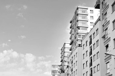  Modern, lüks daire Building.Black ve beyaz.