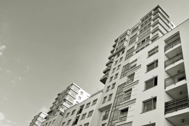  Modern, lüks daire Building.Black ve beyaz.