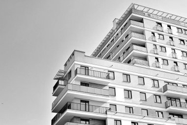  Modern, lüks daire Building.Black ve beyaz.