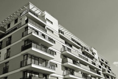  Modern, lüks daire Building.Black ve beyaz.