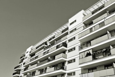  Modern, lüks daire Building.Black ve beyaz.