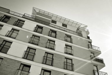  Modern, lüks daire Building.Black ve beyaz.