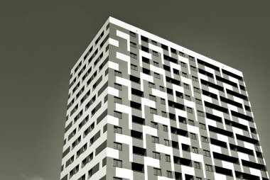  Modern, lüks daire Building.Black ve beyaz.
