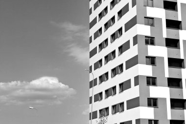  Modern, lüks daire Building.Black ve beyaz.