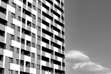  Modern, lüks daire Building.Black ve beyaz.