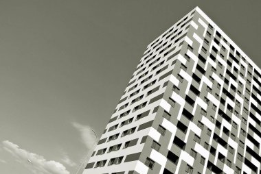  Modern, lüks daire Building.Black ve beyaz.