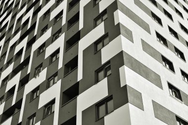  Modern, lüks daire Building.Black ve beyaz.