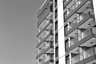  Modern, lüks daire Building.Black ve beyaz.