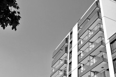  Modern, lüks daire Building.Black ve beyaz.