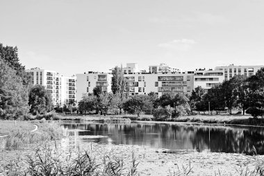  Modern, lüks daire Building.Black ve beyaz.