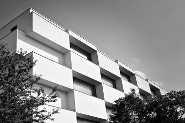  Modern, lüks daire Building.Black ve beyaz.