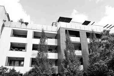  Modern, lüks daire Building.Black ve beyaz.