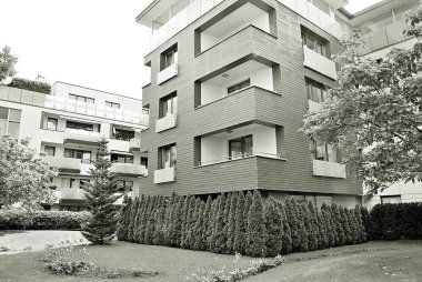  Modern, lüks daire Building.Black ve beyaz.
