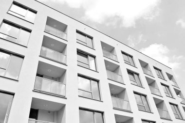  Modern, lüks daire Building.Black ve beyaz.