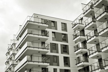  Modern, lüks daire Building.Black ve beyaz.