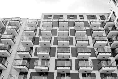  Modern, lüks daire Building.Black ve beyaz.