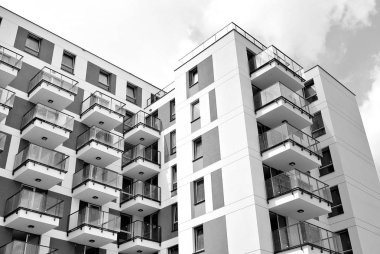  Modern, lüks daire Building.Black ve beyaz.