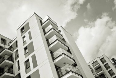  Modern, lüks daire Building.Black ve beyaz.