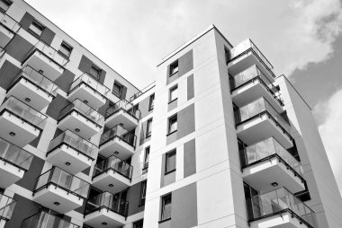  Modern, lüks daire Building.Black ve beyaz.