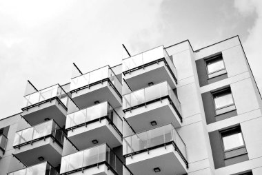  Modern, lüks daire Building.Black ve beyaz.