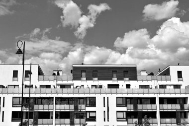  Modern, lüks daire Building.Black ve beyaz.