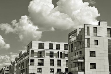  Modern, lüks daire Building.Black ve beyaz.