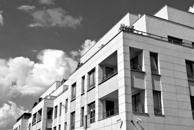  Modern, lüks daire Building.Black ve beyaz.