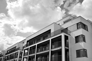  Modern, lüks daire Building.Black ve beyaz.