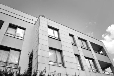  Modern, lüks daire Building.Black ve beyaz.