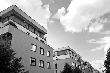  Modern, lüks daire Building.Black ve beyaz.