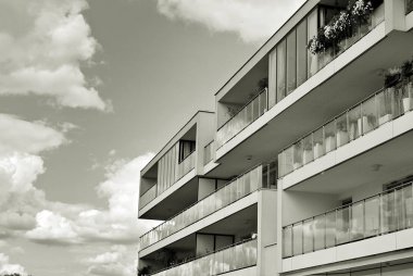  Modern, lüks daire Building.Black ve beyaz.