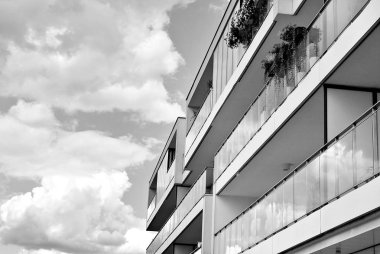  Modern, lüks daire Building.Black ve beyaz.