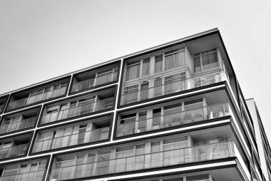  Modern, lüks daire Building.Black ve beyaz.