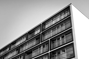  Modern, lüks daire Building.Black ve beyaz.