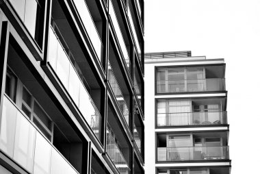  Modern, lüks daire Building.Black ve beyaz.