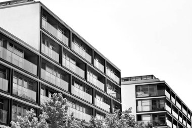  Modern, lüks daire Building.Black ve beyaz.