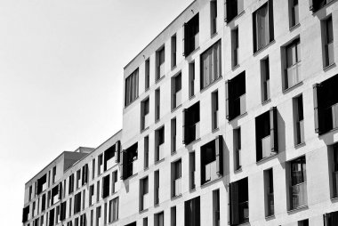  Modern, lüks daire Building.Black ve beyaz.