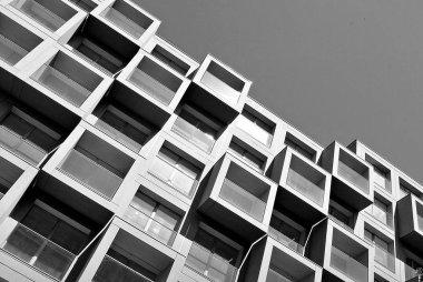  Modern, lüks daire Building.Black ve beyaz.