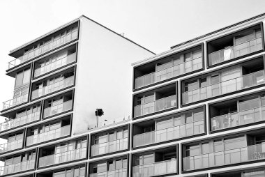  Modern, lüks daire Building.Black ve beyaz.