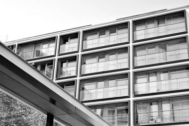  Modern, lüks daire Building.Black ve beyaz.