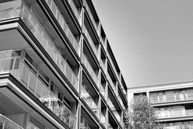 Modern, lüks daire Building.Black ve beyaz.