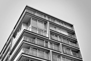  Modern, lüks daire Building.Black ve beyaz.