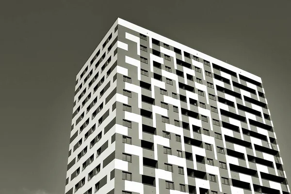 Moderno, Apartamento de luxo Building.Black e branco . — Fotografia de Stock