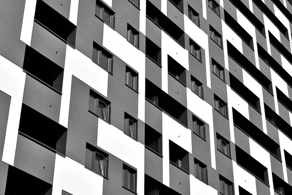 Moderní, luxusní byt Building.Black a bílá. — Stock fotografie