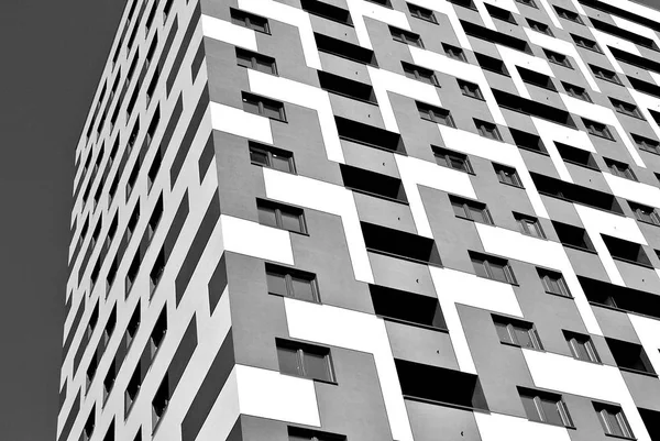 Moderna, lyxiga lägenhet Building.Black och vit. — Stockfoto