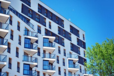  Modern apartment building exterior clipart