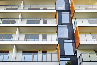  Modern apartment building exterior clipart
