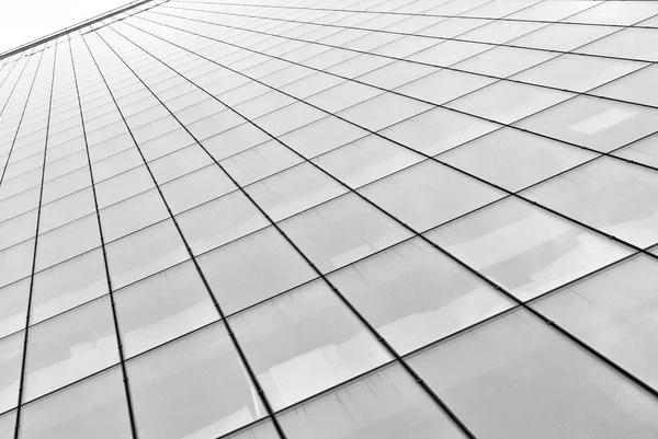 Modern glass facade. Black and white. — Stock Photo, Image